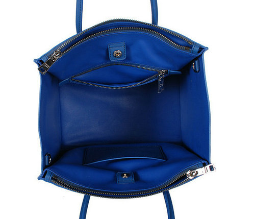 2016 Prada Glace Vitello Tote BN2619 a blu