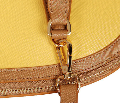 2016 Saffiano Tote 6628 Marrone  Cuoio Giallo