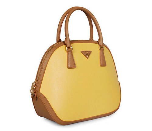 2016 Saffiano Tote 6628 Marrone  Cuoio Giallo