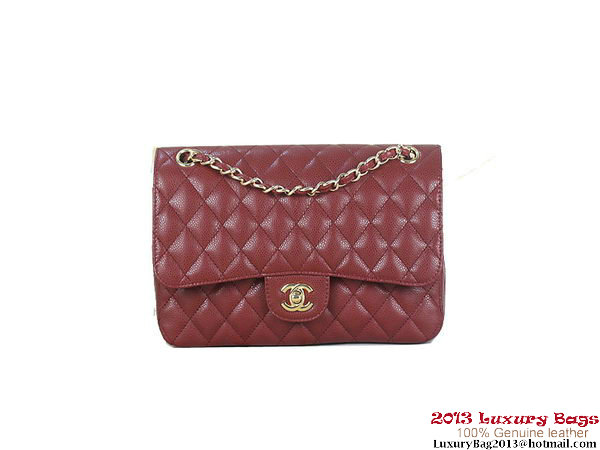 Chanel 2.55 Classic Flap Bag Bordeaux Original Cannage Patterns Leather Gold