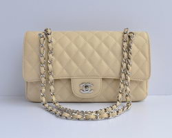 Chanel 2.55 Quilted Flap Bag 1112 Beige with Silver Hardware