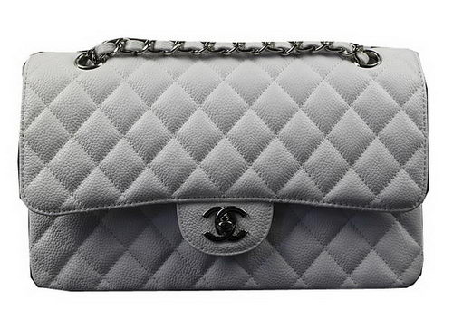 Chanel 2.55 Series Bags White Cannage Pattern Leather CFA1112 Silver