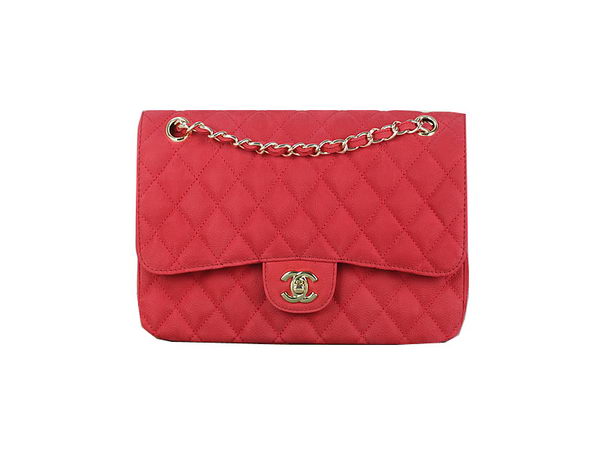 Chanel 2.55 Series Classic Flap Bag 1112 Red Original Nubuck Cannage Pattern Leather Gold