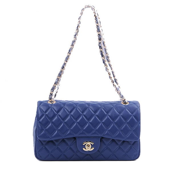 Chanel 2.55 Series Classic Flap Bag 1112 RoyalBlue Sheepskin Gold