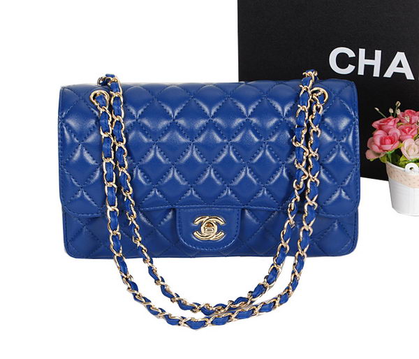 Chanel 2.55 Series Classic Flap Bag 1112 RoyalBlue Sheepskin Leather Gold