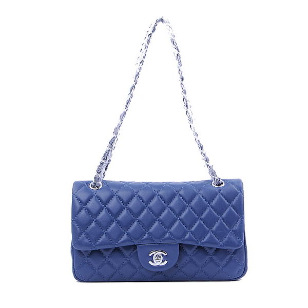 Chanel 2.55 Series Classic Flap Bag 1112 RoyalBlue Sheepskin Silver