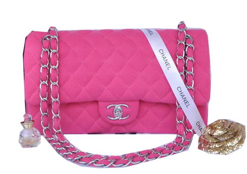 Chanel 2.55 Series Classic Flap Bag Denim Fabric CF1112 Rose