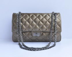 Chanel 2.55 Series Falp Bag Bronze with Silver-Gray Chain 30226