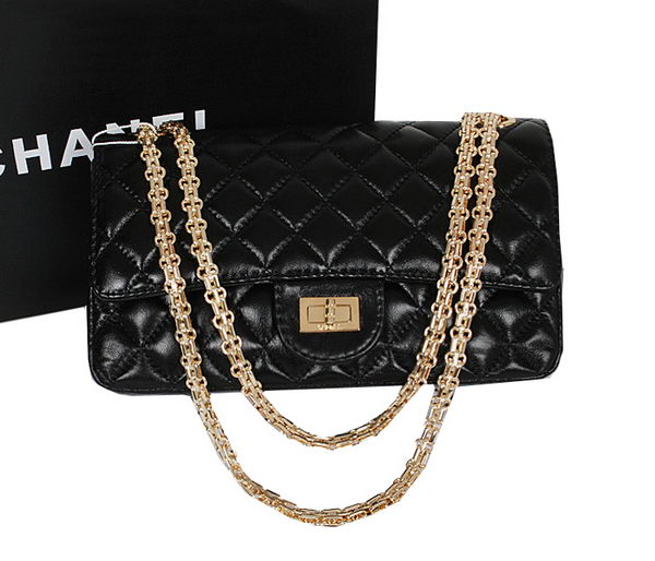 Chanel 2.55 Series Flap Bag A226 Black Sheep Leather Gold