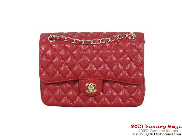 Chanel 2.55 Series Flap Bag Red Original Cannage Patterns Leather A1112 Gold