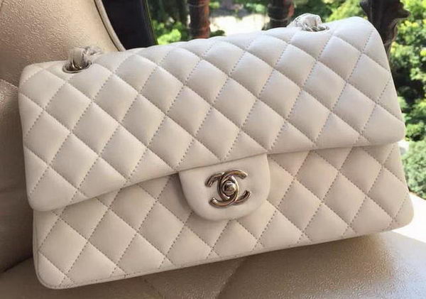 Chanel 2.55 Series Flap Bag Original Lambskin Leather A1112 White