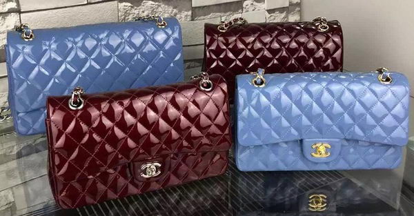 Chanel 2.55 Series Flap Bag Patent Leather A1112