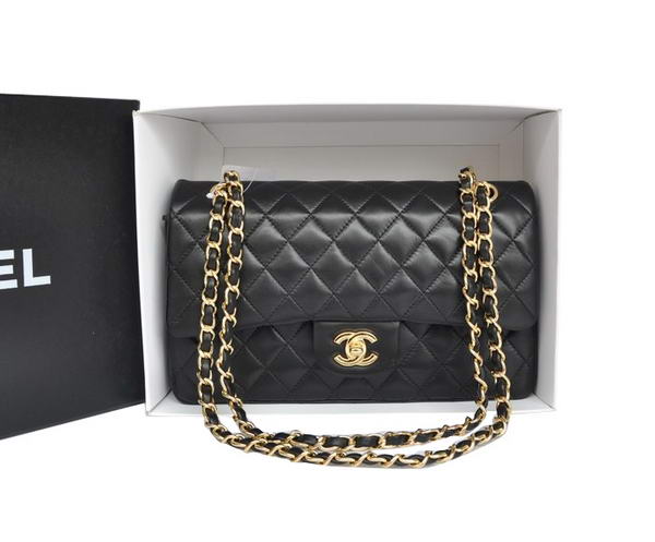 Chanel A1112 2.55 Series Flap Bag Original Leather Black Gold