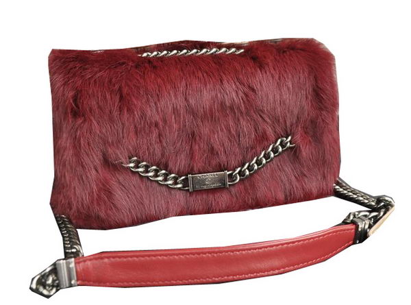 Chanel Cony Hair Flap Bag A92522 Burgundy