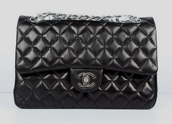 Chanel 2.55 Quilted Flap Handbag A1112 Black with Silver Hardware