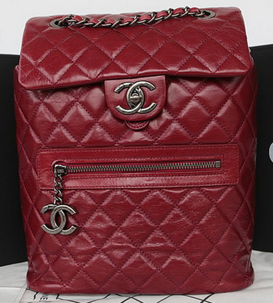 Chanel Original Bright Leather Backpack A92961 Burgundy