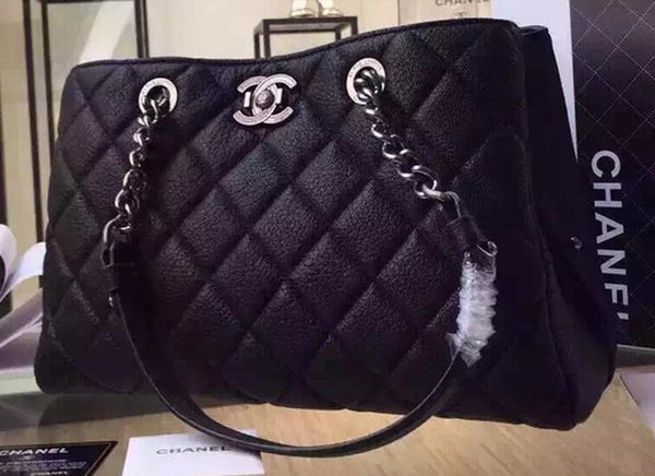 Chanel Shopper Bag Original Deer Leather A96299 Black