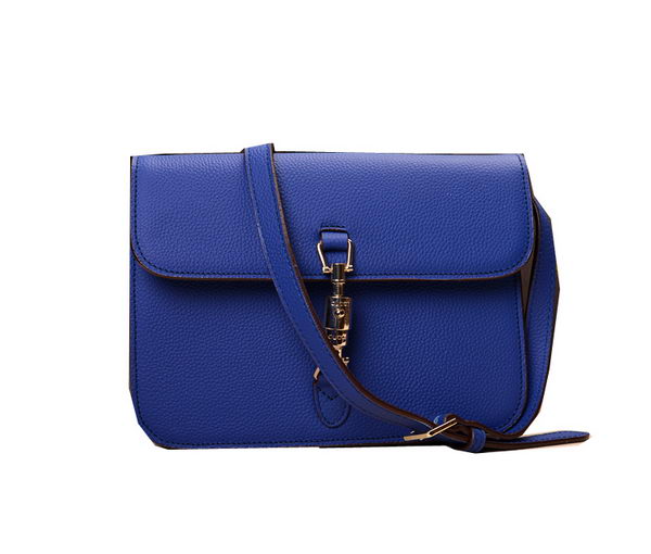 2014 Gucci Original Grainy Leather Shoulder Bag 335188 Blue