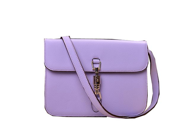 2014 Gucci Original Grainy Leather Shoulder Bag 335188 Lavender