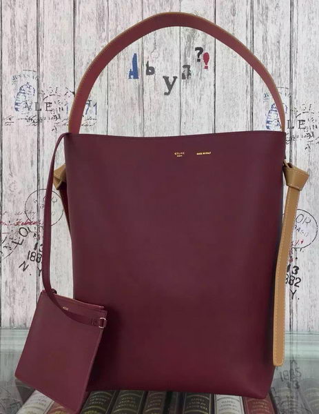 CELINE ritorto Cabas Bag C16211 Burgundy & Nero