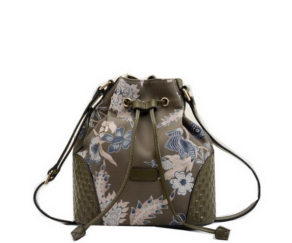 Gucci Camouflage Leather Bucket Bag 354228 Khaki