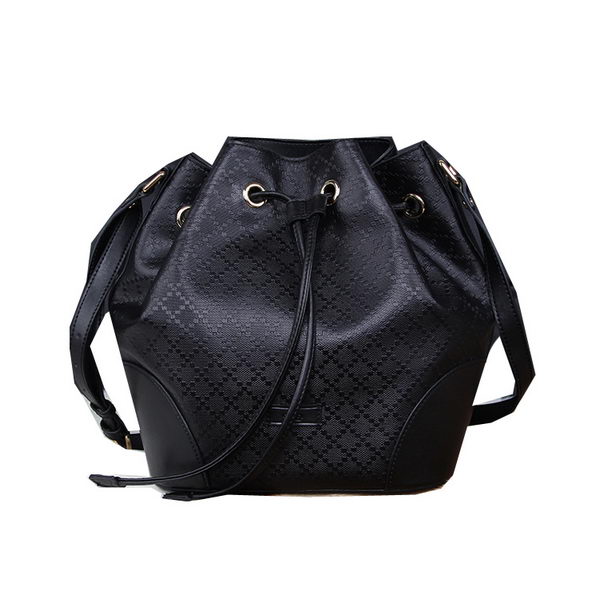 Gucci Diamante Calf Leather Bucket Bag 354228 Black