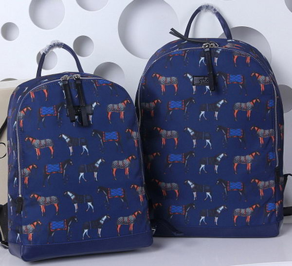 Gucci Horse Print Backpack 353476 Blue