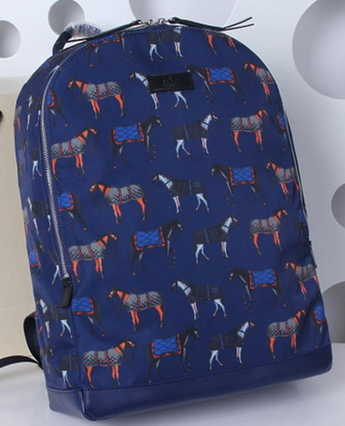 Gucci Horse Print Backpack 366523 Blue