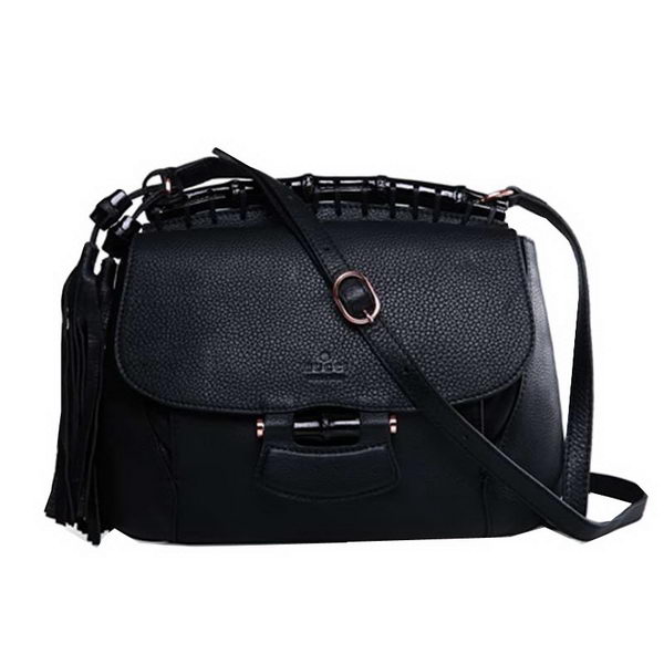 Gucci Nouveau Leather Shoulder Bag 347101 Black