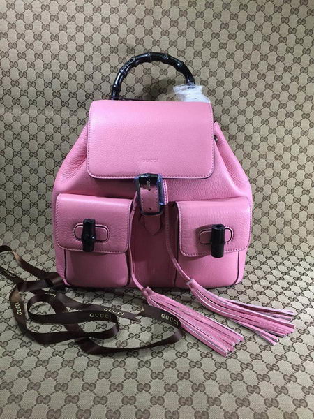 Gucci Original Bamboo Leather Backpack 370833 Pink