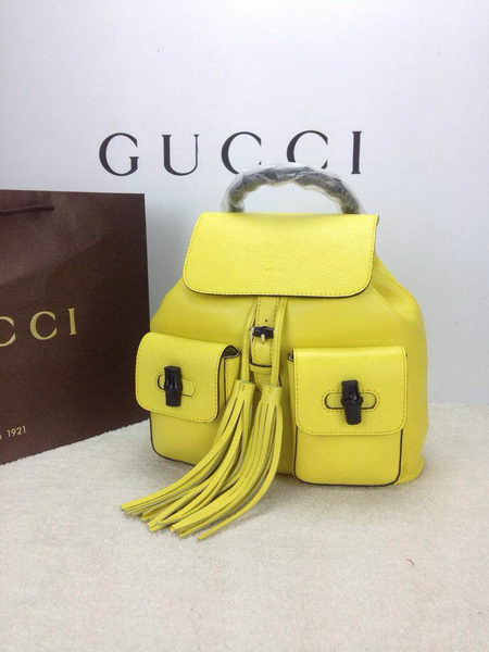 Gucci Original Bamboo Leather Backpack 370833 Yellow