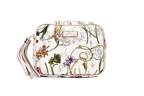 Gucci Soho Disco Bag Flora Leather 308364 White