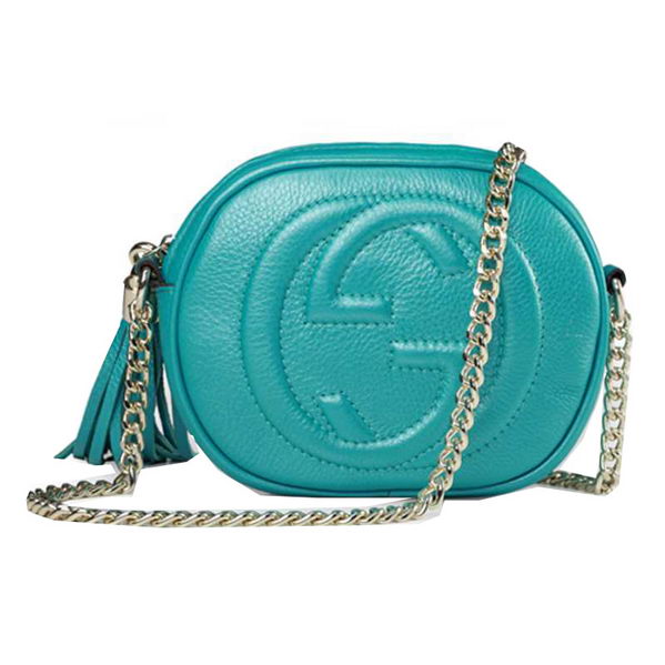 Gucci Soho Original Leather mini Chain Bag 353965 Green