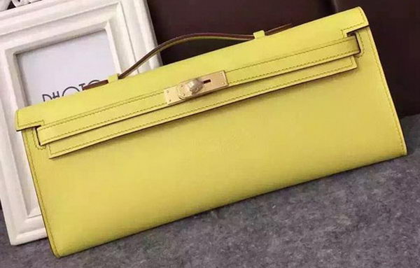 Hermes Kelly 31cm Clutch Original Leather KL31 Yellow