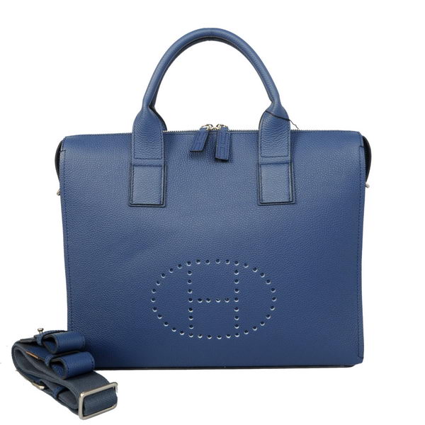 Hermes Mens Briefcase Calf Leather H1705A Royalblue