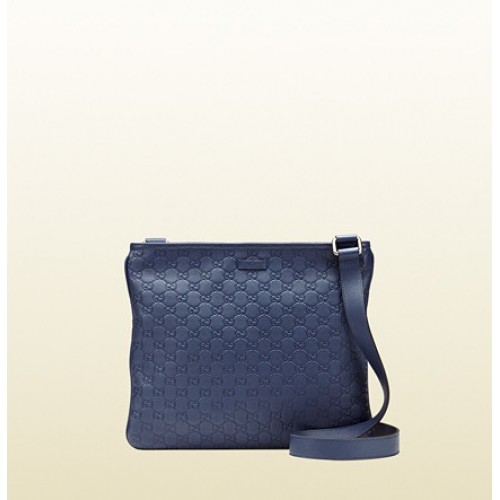 Blu Guccissima Pelle Crossbody Mezzo Messaggero Borsa Italia Negozi