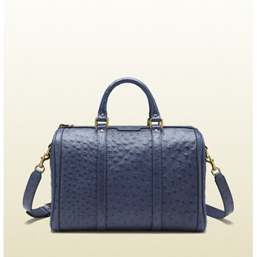 Gucci Annata Tela Blu Ostrich Boston Borsa Outlet Milano