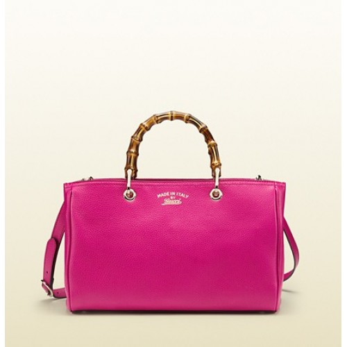 Gucci Bambù Acquirente Fucsia Pelle Mezzo Tote Outlet Milano