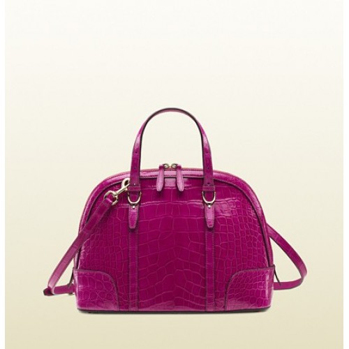 Gucci Bello Fucsia Crocodile Maniglia Superiore Borsa Italia Negozi