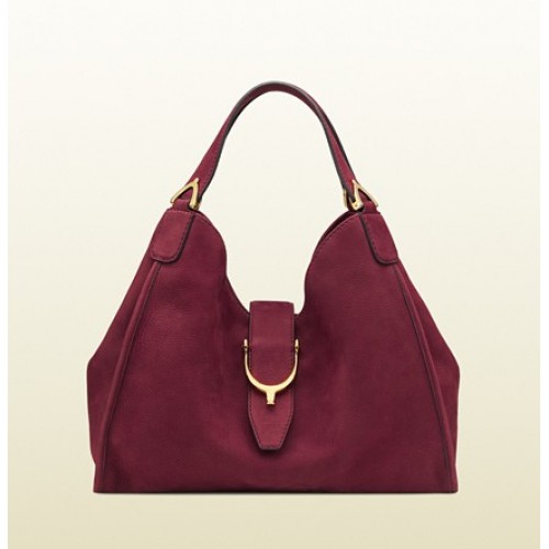 Gucci Morbido Stirrup Raspberry Scamosciato Spalla Borsa Online Scontati