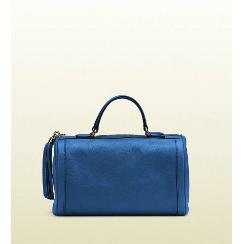 Gucci Soho Riviera Blu Colore Pelle Boston Borsa Outlet Milano