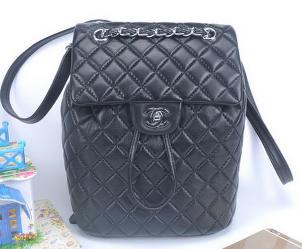 Chanel Sheepskin Leather Backpack A91121 Black