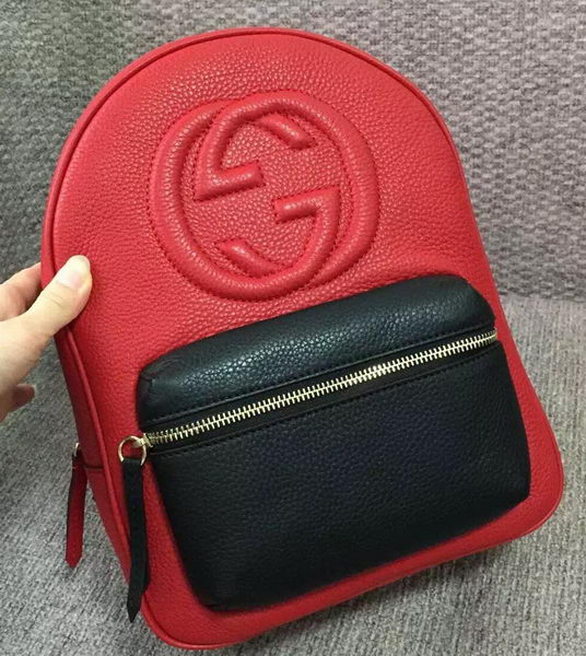 GUCCI Soho Leather Chain Backpack 431570 Red