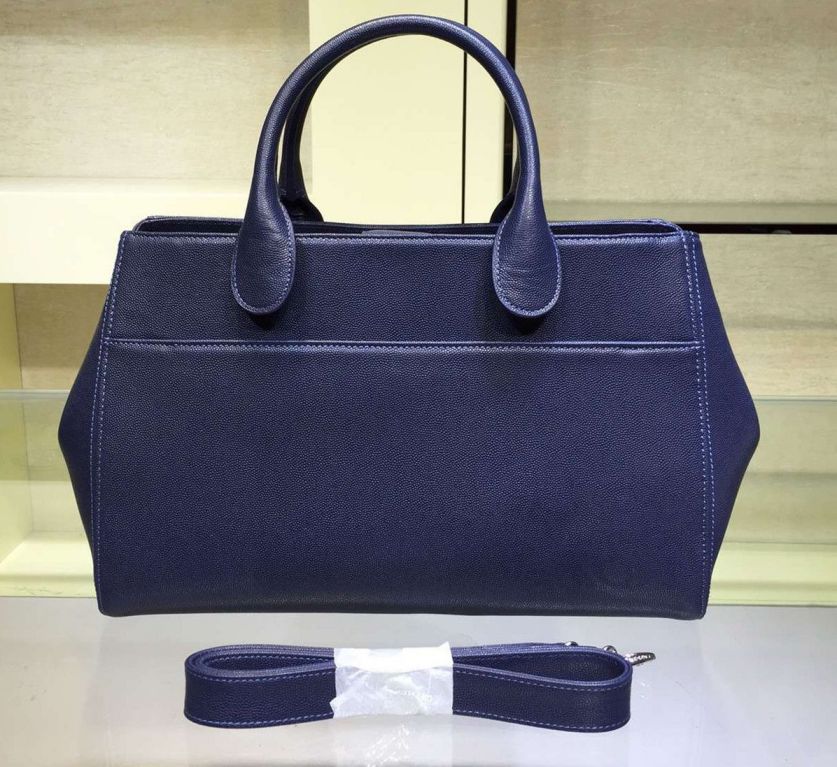 Chanel A93126 STAMPATO vitello borse della spesa con TRACOLLA AUTUNNO INVERNO BLU