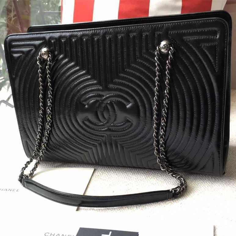 Chanel grandi geometriche borse Wa x y vitello spalla di acquisto Nero /