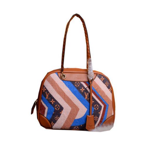 Louis Vuitton Runway 2015 Multicolor Monogram Canvas Suede Bowling Bag M92233 Grano