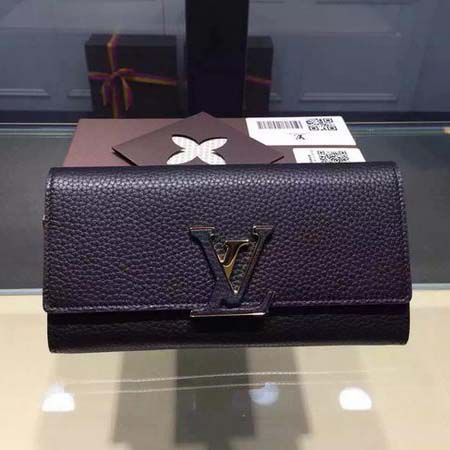 Louis Vuitton litchi LOUISE PORTAFOGLIO M60766 Nero