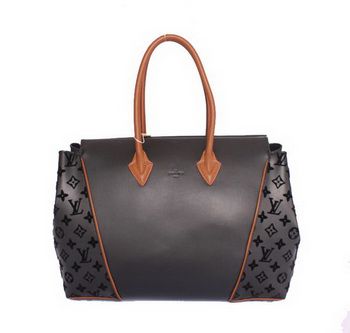 LV W Borse MM M94338 Monogram in pelle di vitello nero e argento