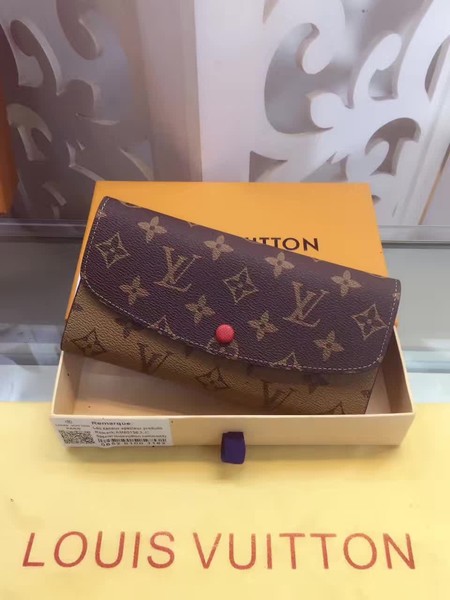 Louis Vuitton Monogram Canvas Emilie Wallet M60136 Red