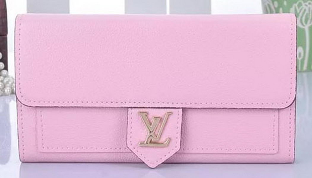 Louis Vuitton Soft Calf Leather LOCKME WALLET M60861 Pink